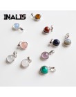 INALIS nowy Fine Jewelry S925 Sterling srebrny naszyjnik wysadzany kamieniami agat ametyst tygrysie oko Opal Redstone piaskowca 