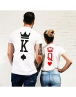 Moda graficzny Tumblr Poker drukowania król królowa serca Streetwear koszulki 2018 lato kobiety mężczyźni z krótkim rękawem na c