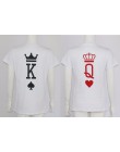 Moda graficzny Tumblr Poker drukowania król królowa serca Streetwear koszulki 2018 lato kobiety mężczyźni z krótkim rękawem na c