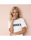 Miód czerwone litery druku bawełna Casual Funny T Shirt dla pani Top Tee Hipster Tumblr Tee Shirt kobiety lato moda graficzny To