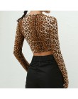 Feitong Leopard Print T koszula kobiety z długim rękawem przycięte ubrania koszulki z krótkim rękawem 2018 marki Feminino wokół 