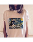 Bawełniany t-shirt z nadrukiem z krótkim rękawem z okrągłym dekoltem pod szyję Vincent Van Gogh