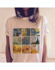 Bawełniany t-shirt z nadrukiem z krótkim rękawem z okrągłym dekoltem pod szyję Vincent Van Gogh