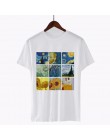 Bawełniany t-shirt z nadrukiem z krótkim rękawem z okrągłym dekoltem pod szyję Vincent Van Gogh