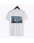 Bawełniany t-shirt z nadrukiem z krótkim rękawem z okrągłym dekoltem pod szyję Vincent Van Gogh