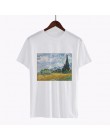 Bawełniany t-shirt z nadrukiem z krótkim rękawem z okrągłym dekoltem pod szyję Vincent Van Gogh