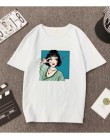 Koreański styl kobiety Tshirt wiosna moda lato druku z krótkim rękawem O szyi bawełna kobiety bluzki na co dzień luźne koszulkę 