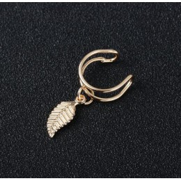 Ear Cuff Wrap kolczyki liście biżuteria Piercing klip na kolczyki trójkąt chrząstka klip Diy ustawienia czarny kolor e0479