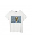 Lato kobiet T-shirt Van Gogh gwiazda ulzzang z krótkim rękawem na co dzień moda Harajuku duży rozmiar obraz olejny T-shirt z nad