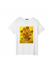 Lato kobiet T-shirt Van Gogh gwiazda ulzzang z krótkim rękawem na co dzień moda Harajuku duży rozmiar obraz olejny T-shirt z nad