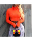 BOOFEENAA Neon kolor bluza z golfem Crop top z długim rękawem kobiety Sexy Slim jesień zima ulicy topy Tshirt Streetwear C70-I23