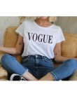 Harajuku mody VOGUE list wydrukowano koszulki damskie topy Tee t shirt kobiet dla kobiet tumblr czarny/biały kawaii krótki z dłu