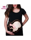 MaternityPregnant odzież tee damskie bluzka z krótkim rękawem dla kobiet w ciąży macierzyństwo topy T-Shirt z nadrukiem