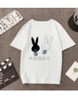 KAWAII druku T koszula kobiety wiosna lato nowy styl krótki rękaw okrągły dekolt kobiety bluzki na co dzień luźne Tshirt kobiet