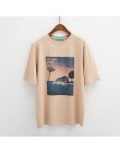 2019 koreański Harajuku w stylu Vintage wydrukowano z krótkim rękawem T Shirt kobiety lato Casual luźna koszulka Femme Streetwea