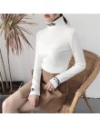 Kobiet T koszula z długim rękawem Harajuku Kawaii list topy Tee kobiet Ulzzang mody koszulka z golfem w stylu Preppy Slim Tshirt