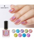 Urodzony dość wrażliwy na światło holograficzny lakier do paznokci 6 ml różowy srebrny Holo Shimmer Glitter zmiana koloru lakier