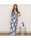 Kobiety lato kwiatowy Print sukienka w dużym rozmiarze w stylu Boho długa plaża sukienka wieczorne Party długa bandaż Bodycon su