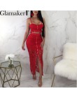 Glamaker Hollow out sexy żółty długa sukienka kobiety biały koronki wzburzyć maxi sukienka wieczorowa Bodycon lato czerwony holi