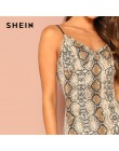 SHEIN Multicolor Sexy Party Backless Leopard druku Cami bez rękawów ołówek obcisłe klub sukienka jesień noc sukienki damskie