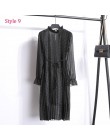 Dwie warstwy kwiatowy szyfonowa sukienka elastyczny pas kobiet wiosna linia Lace Up Flare rękaw czeski sukienka Femme Vestidos 2