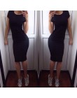 ZSIIBO kobiet sukienka Vestido z krótkim rękawem z krótkim rękawem Slim Bodycon sukienka tunika Crew Neck Casual sukienka ołówko