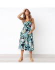 Sexy V Neck Backless kwiatowy lato plaża sundress sukienka kobiety 2019 biały Boho w paski przycisk słonecznika Daisy Party suki