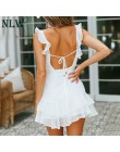 NLW głębokie V Neck żółty Sexy sukienka wzburzyć łuk kobiet sukienka zielony solidny nieformalny czeski plaża sukienka Vestidos