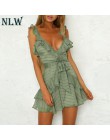 NLW głębokie V Neck żółty Sexy sukienka wzburzyć łuk kobiet sukienka zielony solidny nieformalny czeski plaża sukienka Vestidos