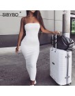 Sibybo Off ramię bez ramiączek Sexy kobiety sukienka bez rękawów proste długie Bodycon sukienka Backless dorywczo lato sukienka 