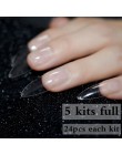 24 sztuk/zestaw biały francuski Manicure pół tipsy przezroczysty kwadratowy francuskie paznokcie DIY przedłużenie paznokci końcó