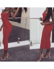 Sibybo Off ramię bez ramiączek Sexy kobiety sukienka bez rękawów proste długie Bodycon sukienka Backless dorywczo lato sukienka 