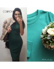 COLROVIE pracy lato styl kobiety Bodycon sukienki Sexy Casual zielony Crew Neck pół rękaw Midi sukienka